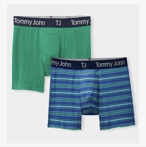 Tommy John Men’s 4” Inseam Underwear - Cotton Basics Boxers Sidecar Green New